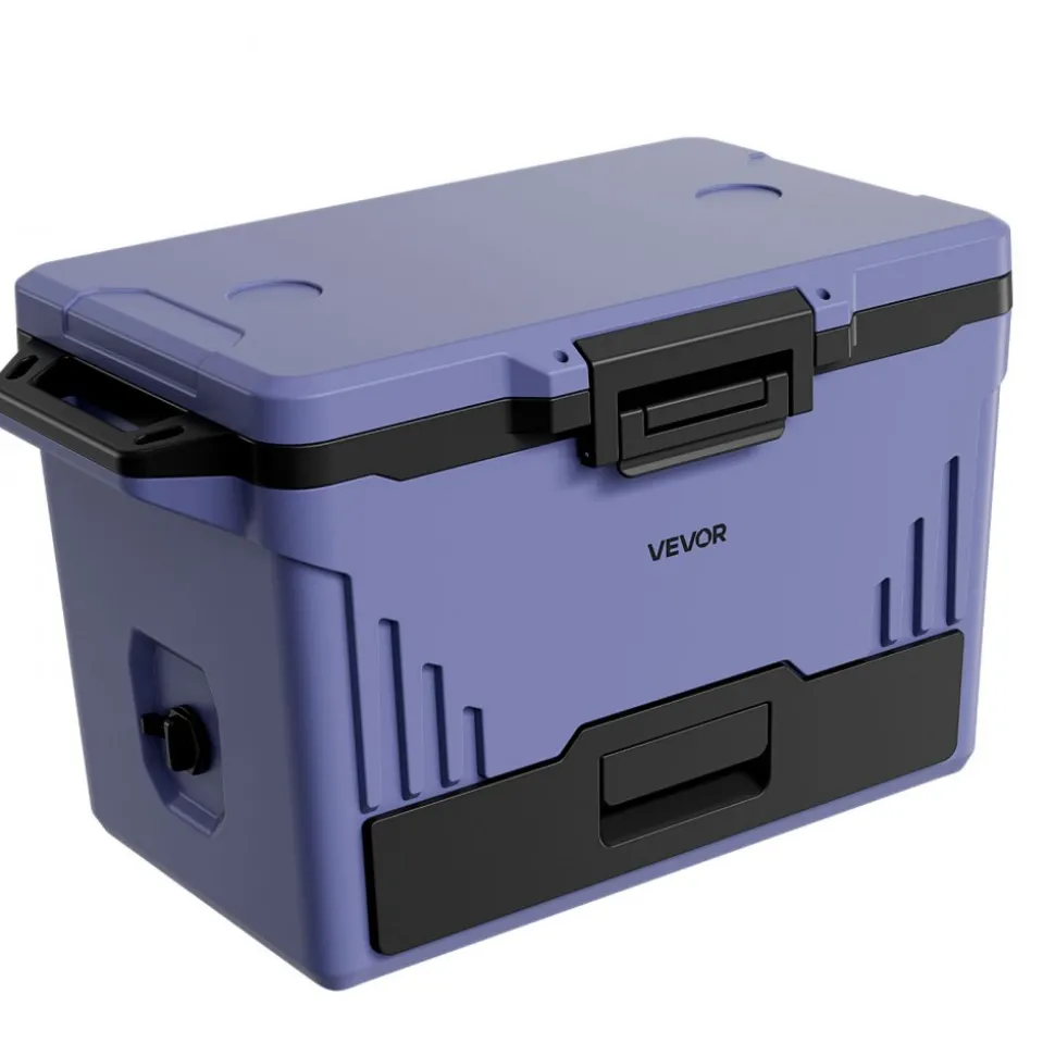 VEVOR Hard Cooler, 50QT Portable Cooler, Leak-Resistant Coolbox Keeps Contents Cool for 48 Hours, Insulated Chests with Ice Retention and Heavy-Duty Handle, Ultra-Light for Camping, Concerts, Sports