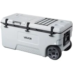 VEVOR Hard Cooler, 106QT Portable Rolling Cooler with Wheels, Leak-Resistant Coolbox Keeps Contents Cool for 48 Hours, Ice Retention Insulated Chests, Ultra-Light for Outdoor Picnics, Grill, Camping