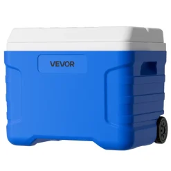 VEVOR Hard Cooler, 45QT Portable Rolling Cooler with Wheels, Leak-Resistant Coolbox Keeps Contents Cool for 48 Hours, Ice Retention Insulated Chests, Ultra-Light for Outdoor Picnics, Grill, Camping