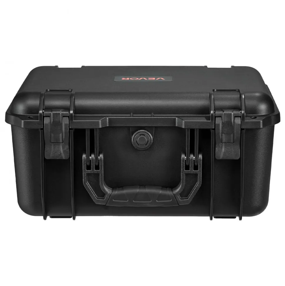 VEVOR Hard Pistol Case, Heavy Duty Hard Gun Case with XPE Foam Lining, Waterproof Pistol Storage Box with Customizable Interior & Handle for Gun, Lenses, Camera, Gear, TSA Compliant, 15.9x12.5x7.5 in