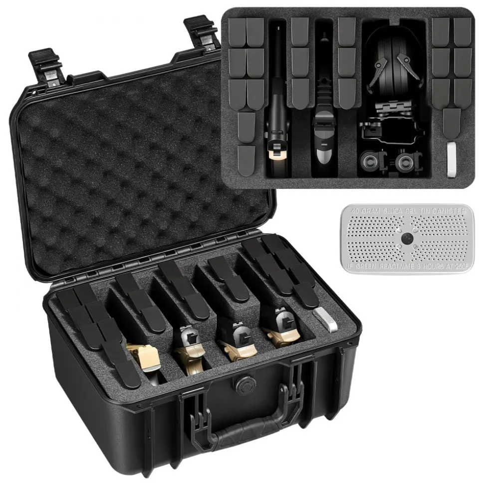 VEVOR Hard Pistol Case, Heavy Duty Hard Gun Case with XPE Foam Lining, Waterproof Pistol Storage Box with Customizable Interior & Handle for Gun, Lenses, Camera, Gear, TSA Compliant, 15.9x12.5x7.5 in