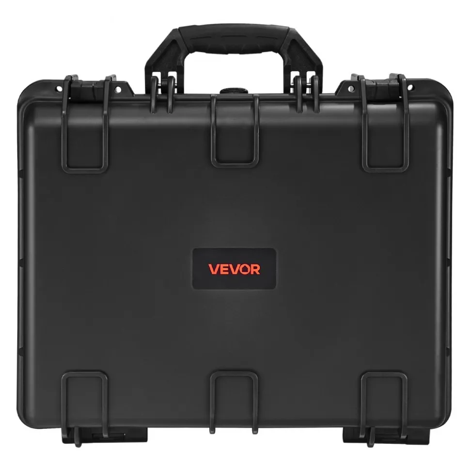 VEVOR Hard Pistol Case, Heavy Duty Hard Gun Case with XPE Foam Lining, Waterproof Pistol Storage Box with Customizable Interior & Handle for Gun, Lenses, Camera, Gear, TSA Compliant, 18.7x12.5x7.5 in