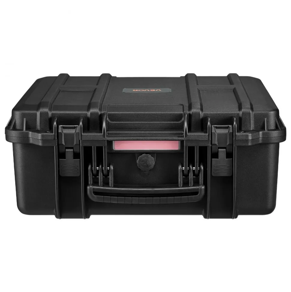 VEVOR Hard Pistol Case, Heavy Duty Hard Gun Case with XPE Foam Lining, Waterproof Pistol Storage Box with Customizable Interior & Handle for Gun, Lenses, Camera, Gear, TSA Compliant, 19.3x17.1x8.3 in