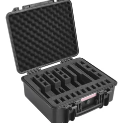 VEVOR Hard Pistol Cases with Pre-cut Lining, Waterproof & Dustproof Hard Gun Case for 6 Pistol, 19.3×17.1×8.3 in Lockable Pistol Case, Black