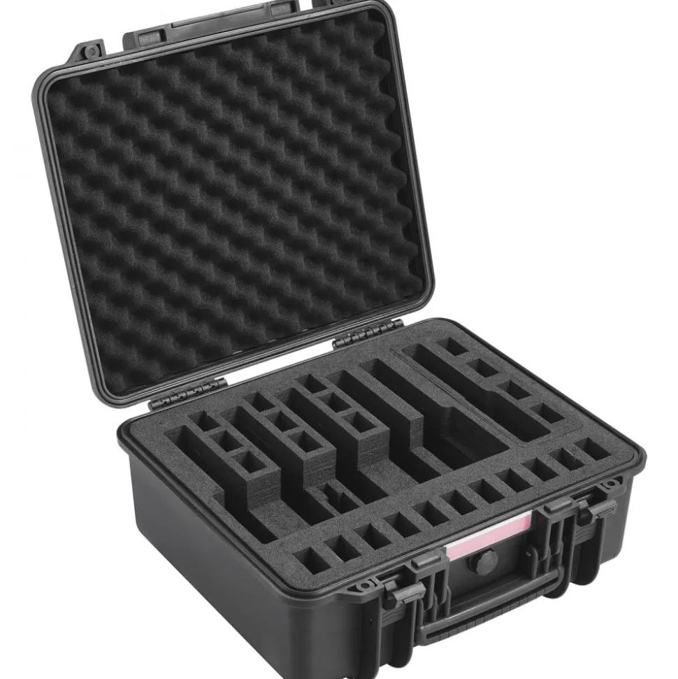 VEVOR Hard Pistol Cases with Pre-cut Lining, Waterproof & Dustproof Hard Gun Case for 6 Pistol, 19.3×17.1×8.3 in Lockable Pistol Case, Black