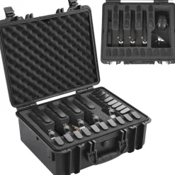 VEVOR Hard Pistol Cases with Pre-cut Lining, Waterproof & Dustproof Hard Gun Case for 5 Pistol, 18.9×16.3×8.5 in Lockable Pistol Case, Black