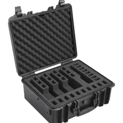 VEVOR Hard Pistol Cases with Pre-cut Lining, Waterproof & Dustproof Hard Gun Case for 5 Pistol, 18.9×16.3×8.5 in Lockable Pistol Case, Black