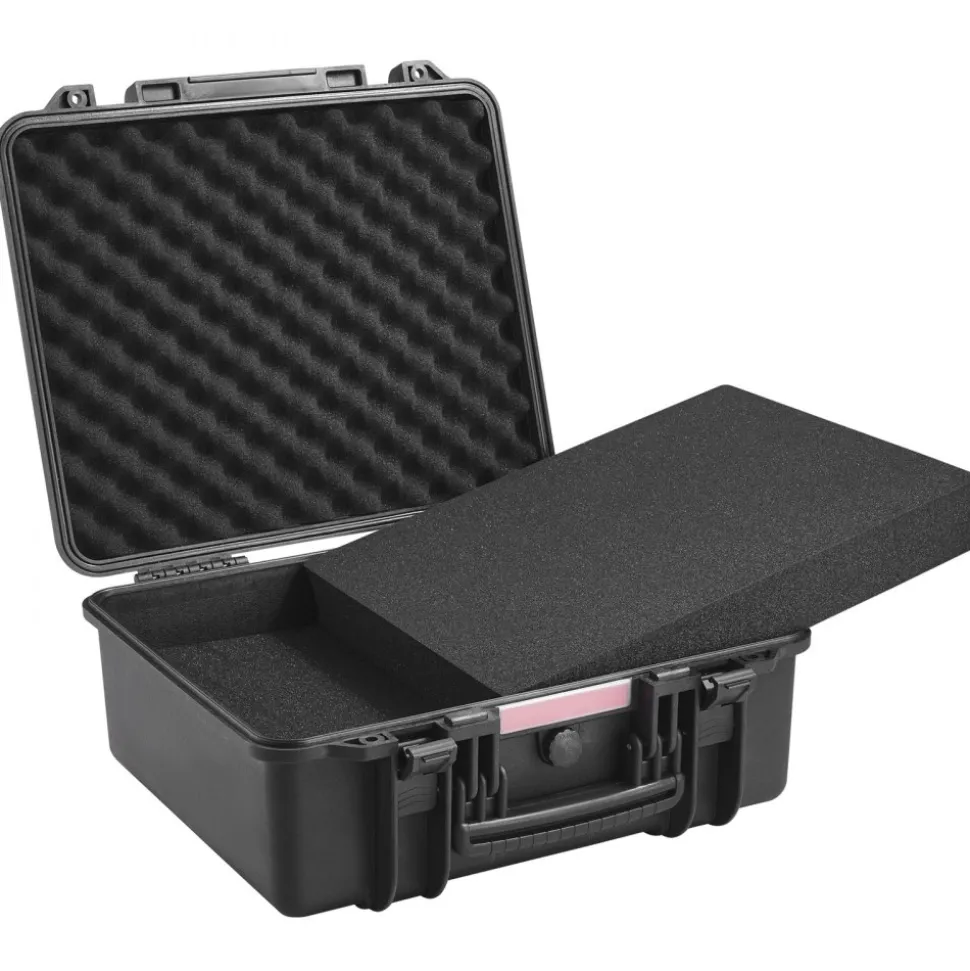 VEVOR Hard Pistol Cases with Pre-cut PU Foam, Waterproof & Dustproof Hard Gun Case for 6 Pistol, 19.3×17.1×8.3 in Lockable Pistol Case, Black