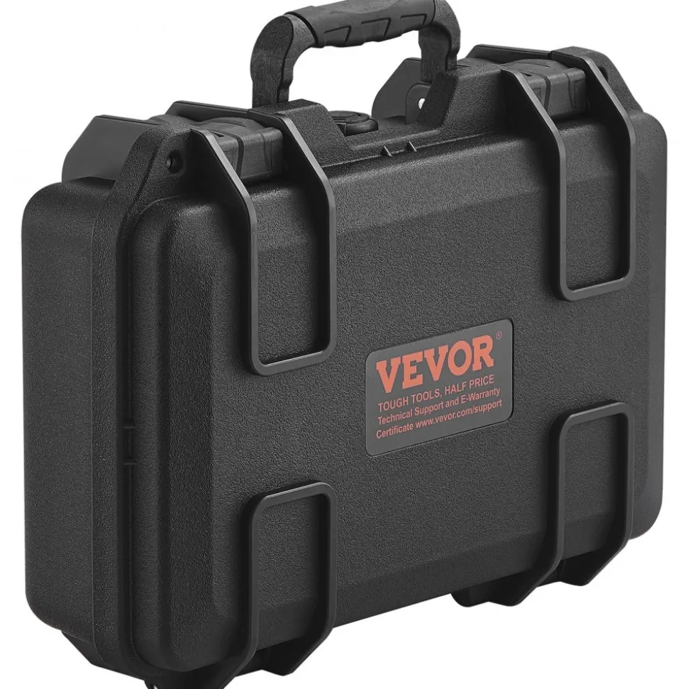VEVOR Hard Pistol Cases with Pre-cut PU Foam, Waterproof & Dustproof Hard Gun Case for 1 Pistol, 12.59×9.01×4.4 in Lockable Pistol Case, Black