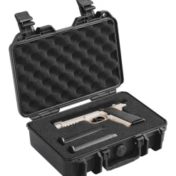 VEVOR Hard Pistol Cases with Pre-cut PU Foam, Waterproof & Dustproof Hard Gun Case for 1 Pistol, 12.59×9.01×4.4 in Lockable Pistol Case, Black
