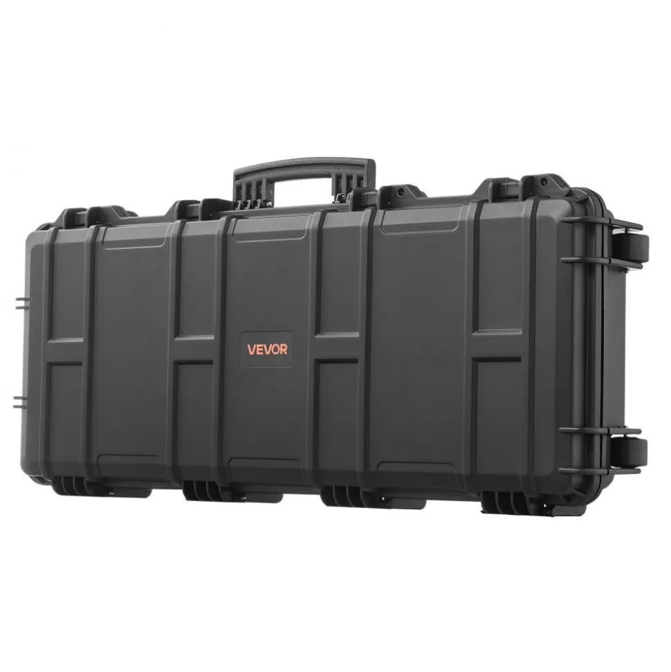 VEVOR Hard Rifle Case, Lockable Rifle Case with 4 Layers Pre-cut Foams, 36 in Gun Storage with Wheels, IP67 Waterproof & Dustproof Pistol Storage Cases for Rifles, Shotguns, Airsoft Guns, Black