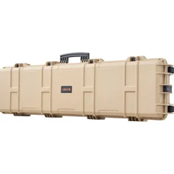 VEVOR Hard Rifle Case, Lockable Rifle Case with Pre-cut Foams, 50 in Movable Gun Storage with Wheels, IP67 Waterproof & Dustproof Pistol Storage for Rifle, Shotgun, Airsoft Gun, Khaki