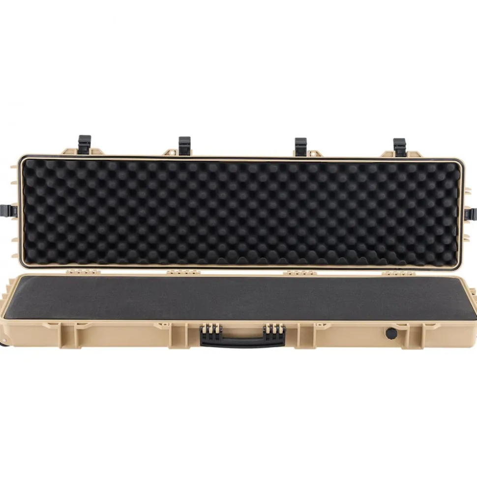 VEVOR Hard Rifle Case, Lockable Rifle Case with Pre-cut Foams, 50 in Movable Gun Storage with Wheels, IP67 Waterproof & Dustproof Pistol Storage for Rifle, Shotgun, Airsoft Gun, Khaki