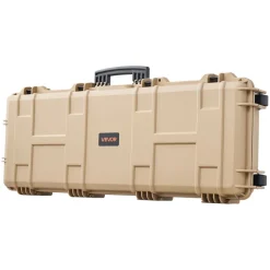 VEVOR Hard Rifle Case, Lockable Rifle Case with Pre-cut Foams, 42 in Movable Gun Storage with Wheels, IP67 Waterproof & Dustproof Pistol Storage for Rifle, Shotgun, Airsoft Gun, Khaki