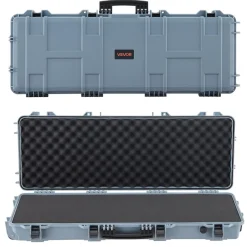 VEVOR Hard Rifle Case, Lockable Rifle Case with Pre-cut Foams, 42 in Movable Gun Storage with Wheels, IP67 Waterproof & Dustproof Pistol Storage for Rifle, Shotgun, Airsoft Gun, Grey