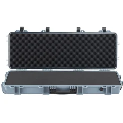 VEVOR Hard Rifle Case, Lockable Rifle Case with Pre-cut Foams, 40 in Gun Storage with Wheels, IP67 Waterproof & Dustproof Movable Large Pistol Storage for Rifles, Shotguns, Airsoft Guns, Grey