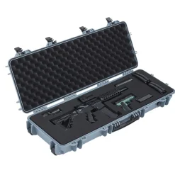VEVOR Hard Rifle Case, Lockable Rifle Case with Pre-cut Foams, 40 in Gun Storage with Wheels, IP67 Waterproof & Dustproof Movable Large Pistol Storage for Rifles, Shotguns, Airsoft Guns, Grey