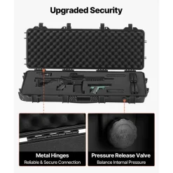 VEVOR Hard Rifle Case, Lockable Rifle Case with Pre-cut Foams, 40 in Gun Storage with Wheels, IP67 Waterproof & Dustproof Movable Large Pistol Storage for Rifles, Shotguns, Airsoft Guns, Black