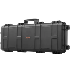 VEVOR Hard Rifle Case, Lockable Rifle Case with Pre-cut Foams, 40 in Gun Storage with Wheels, IP67 Waterproof & Dustproof Movable Large Pistol Storage for Rifles, Shotguns, Airsoft Guns, Black