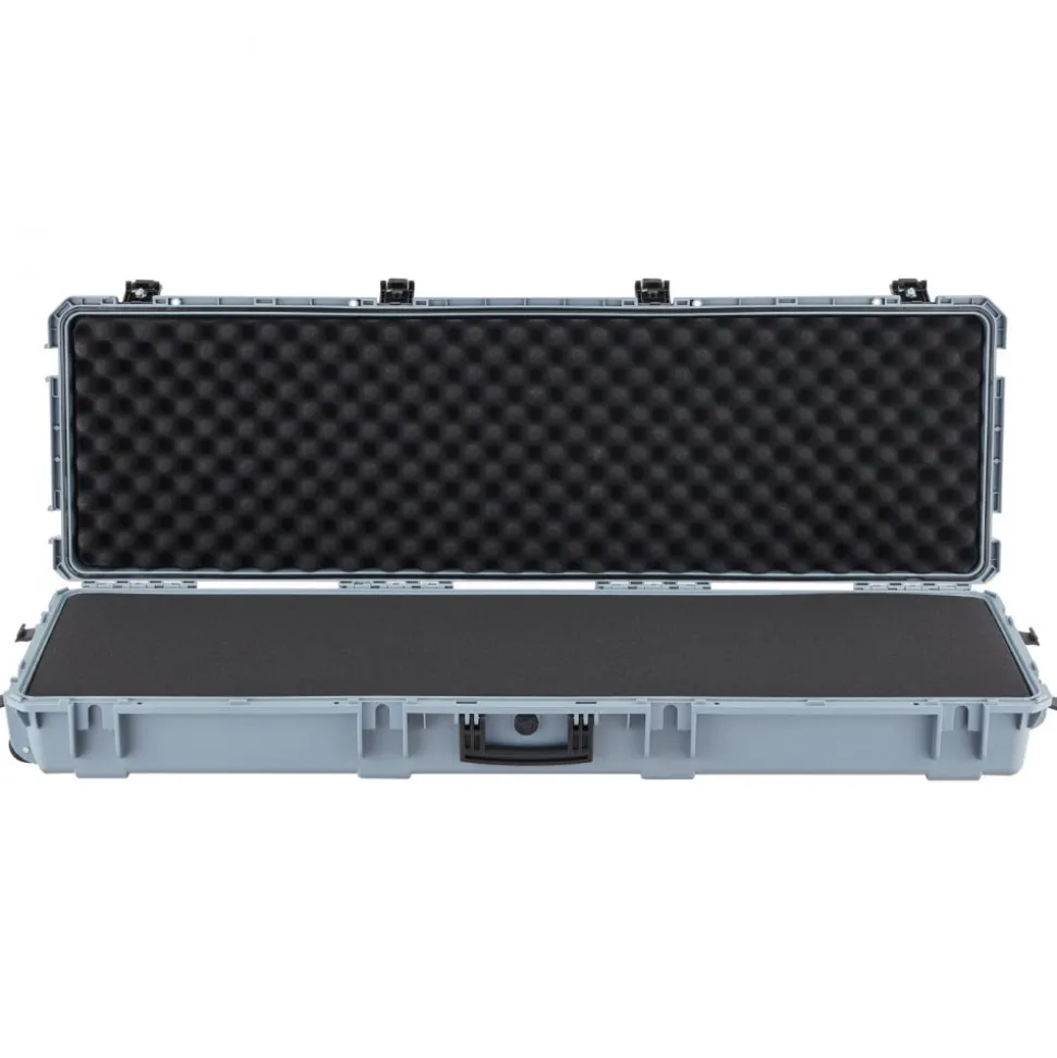VEVOR Hard Rifle Case, Lockable Rifle Case with Pre-cut Foams, 52 in Gun Storage with Wheels, Heavy Duty IP67 Waterproof & Dustproof Pistol Storage Cases for Rifles, Shotguns, Airsoft Guns, Grey