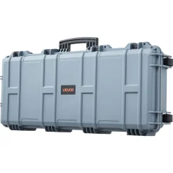 VEVOR Hard Rifle Case, Lockable Rifle Case with Pre-cut Foams, 52 in Gun Storage with Wheels, Heavy Duty IP67 Waterproof & Dustproof Pistol Storage Cases for Rifles, Shotguns, Airsoft Guns, Black