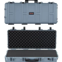 VEVOR Hard Rifle Case, Lockable Rifle Case with Pre-cut Foams, 52 in Gun Storage with Wheels, Heavy Duty IP67 Waterproof & Dustproof Pistol Storage Cases for Rifles, Shotguns, Airsoft Guns, Black