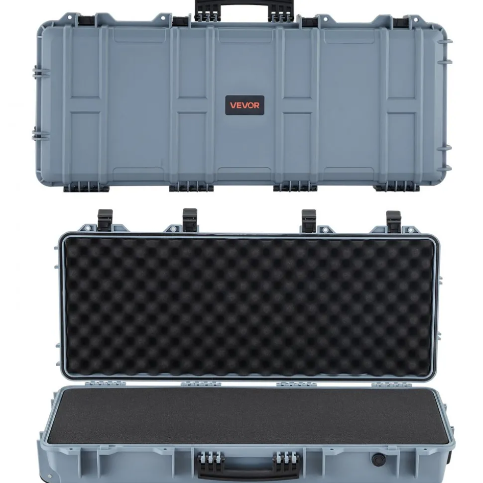 VEVOR Hard Rifle Case, Lockable Rifle Case with Pre-cut Foams, 52 in Gun Storage with Wheels, Heavy Duty IP67 Waterproof & Dustproof Pistol Storage Cases for Rifles, Shotguns, Airsoft Guns, Black