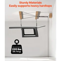 VEVOR Hard Top Remover Lift, 220 lbs, Jeep Hardtop Removal Storage Roof Hoist with Anti-Drop System, Easy One-Person Operation, Supports 8-16 in Ceiling, for 2-Door & 4-Door Jeep Wrangler JK JL & Ford