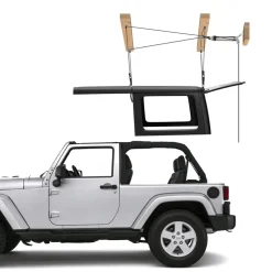 VEVOR Hard Top Remover Lift, 220 lbs, Jeep Hardtop Removal Storage Roof Hoist with Anti-Drop System, Easy One-Person Operation, Supports 8-16 in Ceiling, for 2-Door & 4-Door Jeep Wrangler JK JL & Ford