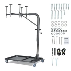 VEVOR Hard Top Remover Lift, 220 lbs, Jeep Hardtop Removal and Storage System, Quick & Easy One-Person Operation, Adjustable Height, for Jeep Wrangler YJ, TJ, JK, JL, 4XE, Ford Bronco 4 Door & 6 Gen+