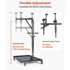 VEVOR Hard Top Remover Lift, 220 lbs, Foldable Jeep Hardtop Removal and Storage System, Easy One-Person Operation, Adjustable Height, for Jeep Wrangler YJ, TJ, JK, JL, 4XE, Ford Bronco 4 Door & 6 Gen+