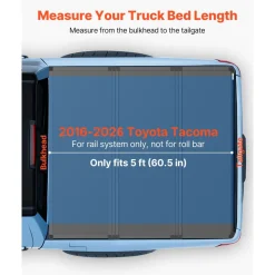 VEVOR Hard Tri-Fold Truck Bed Tonneau Cover, Compatible with 2022-2026 Toyota Tundra with OE Track System 5.6 ft (66.7 in) Bed, Waterproof Hard Folding Truck Tonneau Cover, Aluminum Alloy Support Bar