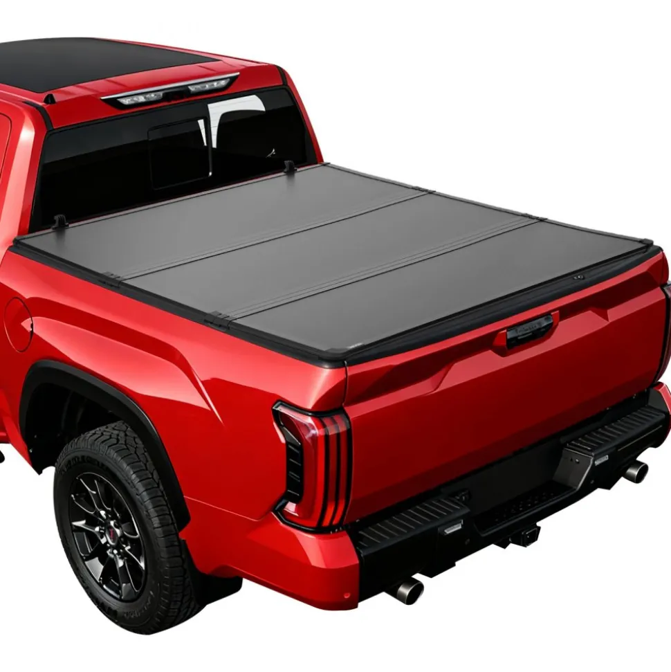 VEVOR Hard Tri-Fold Truck Bed Tonneau Cover, Compatible with 2022-2026 Toyota Tundra with OE Track System 5.6 ft (66.7 in) Bed, Waterproof Hard Folding Truck Tonneau Cover, Aluminum Alloy Support Bar