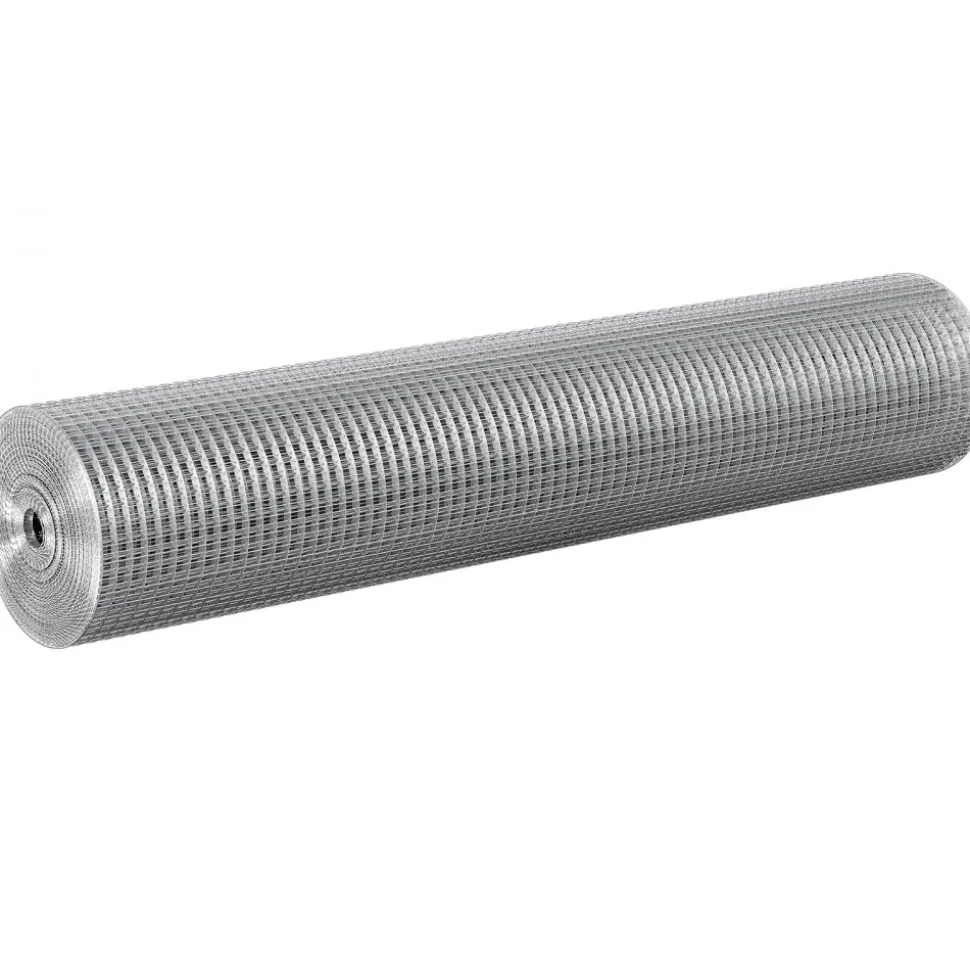 VEVOR Hardware Cloth 1/2 inch 36 inch x 50 ft 19 Gauge Chicken Wire Fence, Hot-Dip Galvanized After Welding Metal Wire Mesh Roll, Garden Plant Welded Fencing Roll Supports Poultry Netting Cage Fence