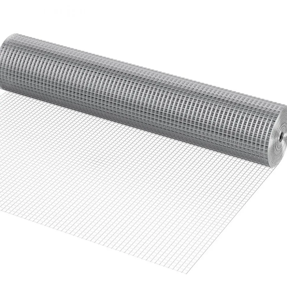 VEVOR Hardware Cloth 1/2 inch 36 inch x 50 ft 19 Gauge Chicken Wire Fence, Hot-Dip Galvanized After Welding Metal Wire Mesh Roll, Garden Plant Welded Fencing Roll Supports Poultry Netting Cage Fence