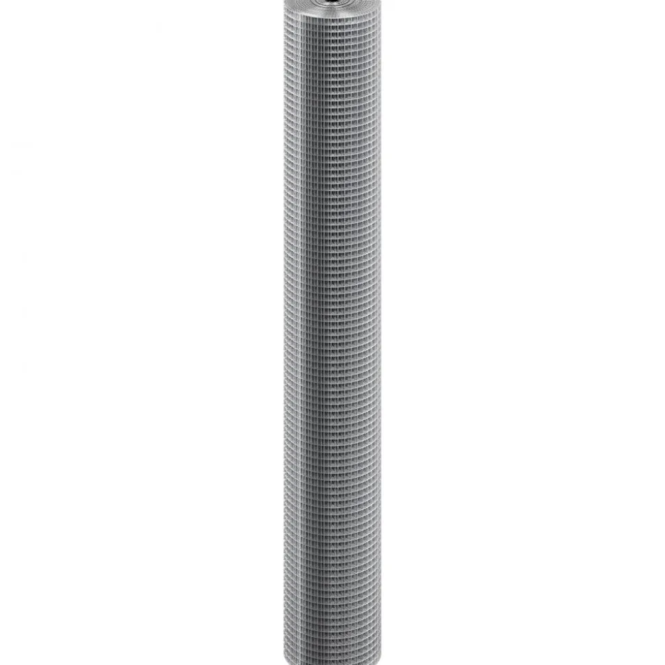 VEVOR Hardware Cloth 1/2 inch 48 inch x 50 ft 19 Gauge Chicken Wire Fence, Hot-Dip Galvanized After Welding Metal Wire Mesh Roll, Garden Plant Welded Fencing Roll Supports Poultry Netting Cage Fence