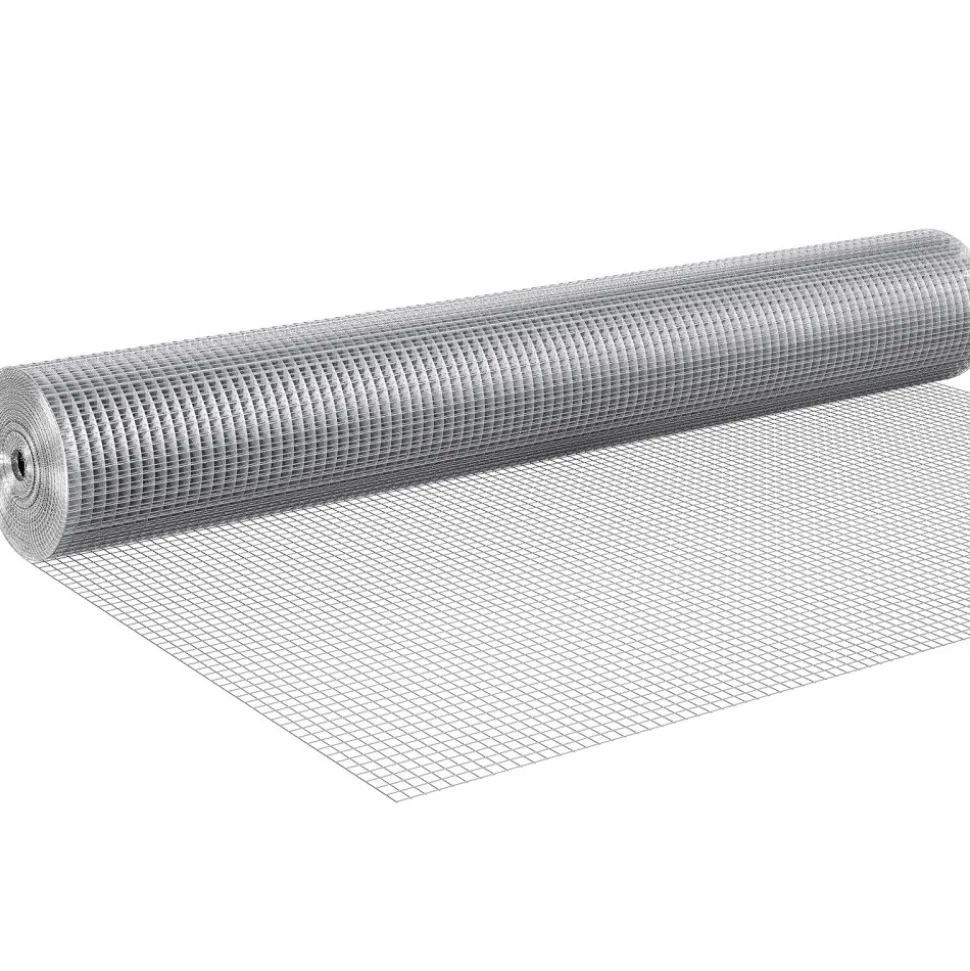 VEVOR Hardware Cloth 1/2 inch 48 inch x 50 ft 19 Gauge Chicken Wire Fence, Hot-Dip Galvanized After Welding Metal Wire Mesh Roll, Garden Plant Welded Fencing Roll Supports Poultry Netting Cage Fence