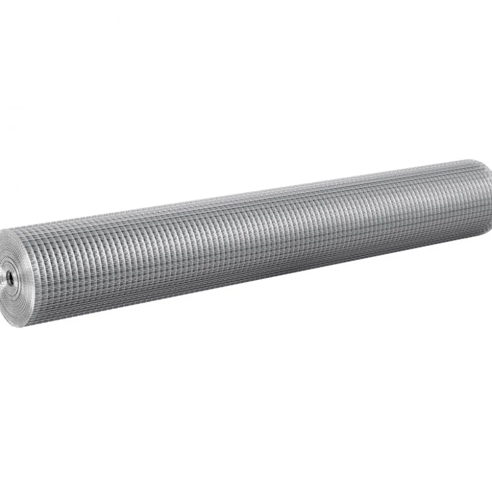 VEVOR Hardware Cloth 1/2 inch 48 inch x 50 ft 19 Gauge Chicken Wire Fence, Hot-Dip Galvanized After Welding Metal Wire Mesh Roll, Garden Plant Welded Fencing Roll Supports Poultry Netting Cage Fence