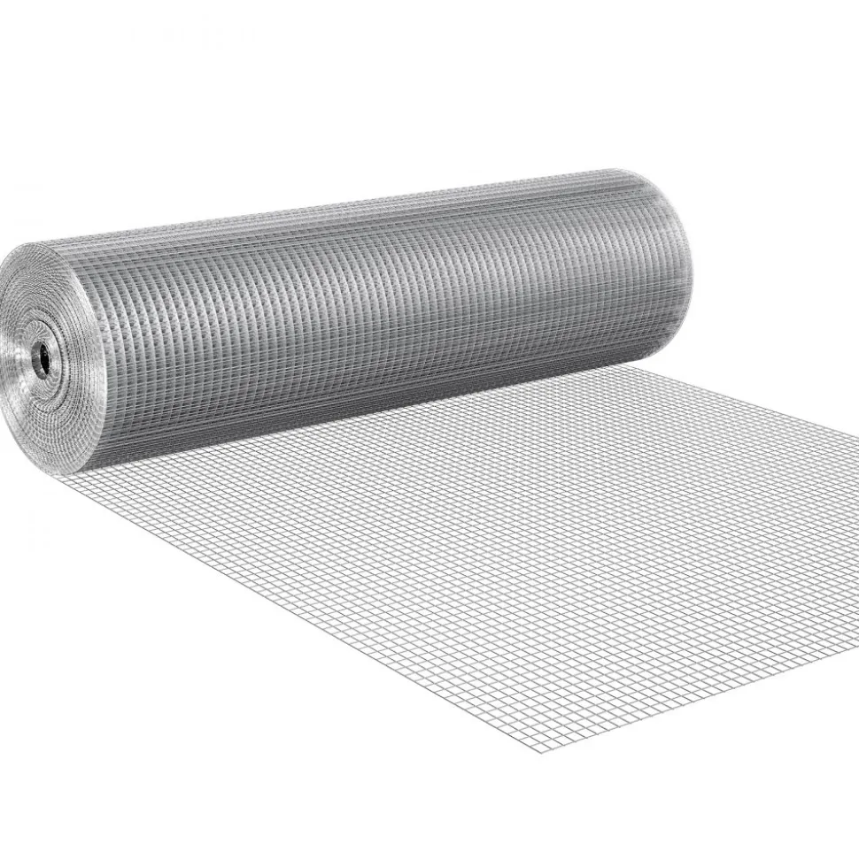 VEVOR Hardware Cloth 1/2 inch 36 inch x 100 ft 19 Gauge Chicken Wire Fence, Hot-Dip Galvanized After Welding Metal Wire Mesh Roll, Garden Plant Welded Fencing Roll Supports Poultry Netting Cage Fence