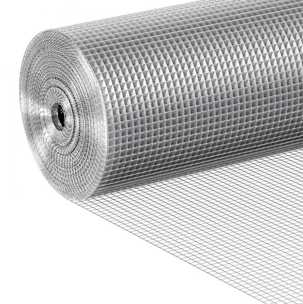 VEVOR Hardware Cloth 1/4 inch 36 inch x 100 ft 23 Gauge Chicken Wire Fence, Hot-Dip Galvanized After Welding Metal Wire Mesh Roll, Garden Plant Welded Fencing Roll Supports Poultry Netting Cage Fence