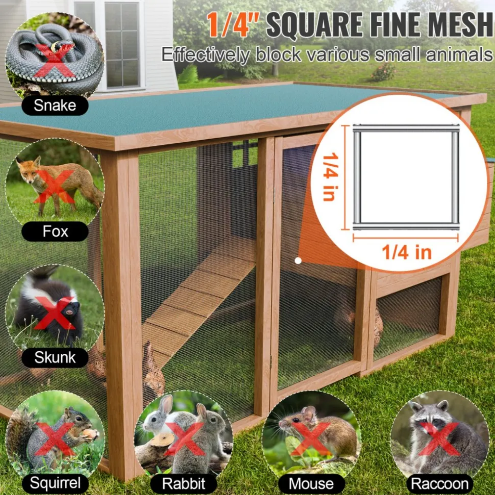 VEVOR Hardware Cloth 1/4 inch 36 inch x 100 ft 23 Gauge Chicken Wire Fence, Hot-Dip Galvanized After Welding Metal Wire Mesh Roll, Garden Plant Welded Fencing Roll Supports Poultry Netting Cage Fence