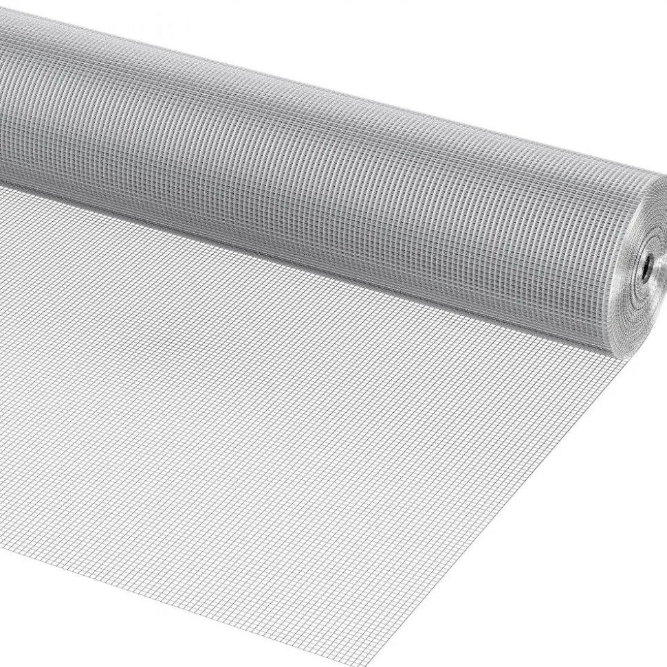 VEVOR Hardware Cloth 1/4 inch 36 inch x 100 ft 23 Gauge Chicken Wire Fence, Hot-Dip Galvanized After Welding Metal Wire Mesh Roll, Garden Plant Welded Fencing Roll Supports Poultry Netting Cage Fence