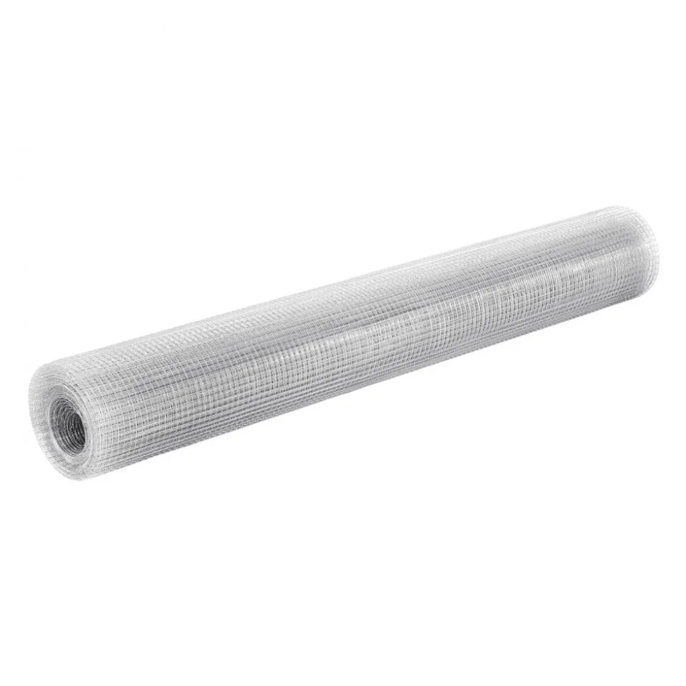 VEVOR Hardware Cloth 1/4 inch 48 inch x 50 ft 23 Gauge Chicken Wire Fence, Hot-Dip Galvanized After Welding Metal Wire Mesh Roll, Garden Plant Welded Fencing Roll Supports Poultry Netting Cage Fence