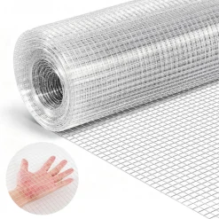 VEVOR Hardware Cloth 1/4 inch 48 inch x 50 ft 23 Gauge Chicken Wire Fence, Hot-Dip Galvanized After Welding Metal Wire Mesh Roll, Garden Plant Welded Fencing Roll Supports Poultry Netting Cage Fence