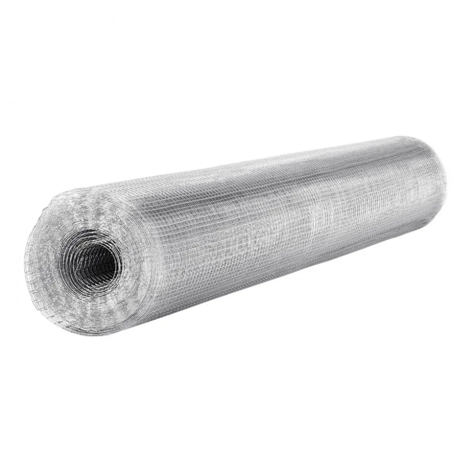 VEVOR Hardware Cloth 1/4 inch 48 inch x 50 ft 23 Gauge Chicken Wire Fence, Hot-Dip Galvanized After Welding Metal Wire Mesh Roll, Garden Plant Welded Fencing Roll Supports Poultry Netting Cage Fence