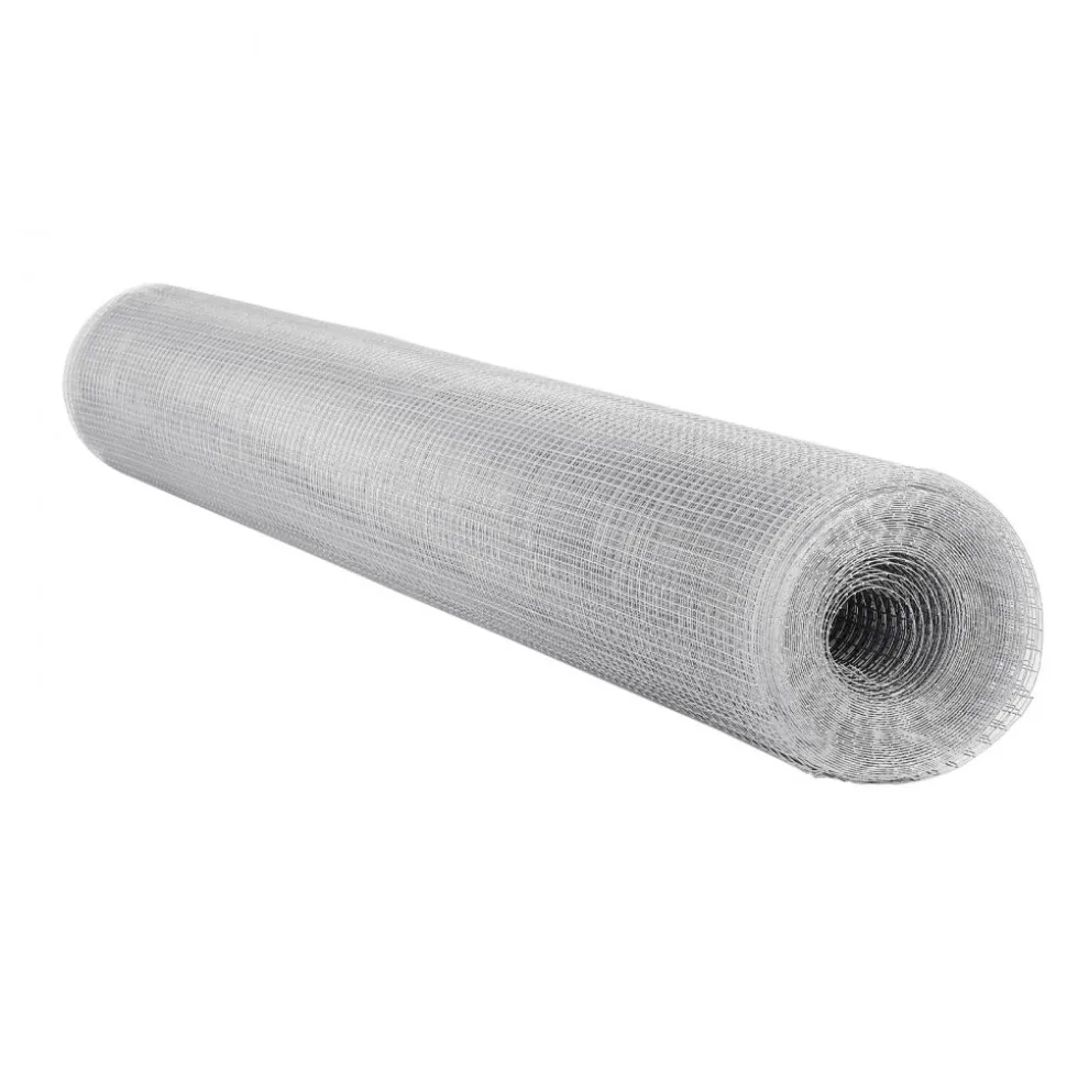 VEVOR Hardware Cloth 1/4 inch 48 inch x 50 ft 23 Gauge Chicken Wire Fence, Hot-Dip Galvanized After Welding Metal Wire Mesh Roll, Garden Plant Welded Fencing Roll Supports Poultry Netting Cage Fence