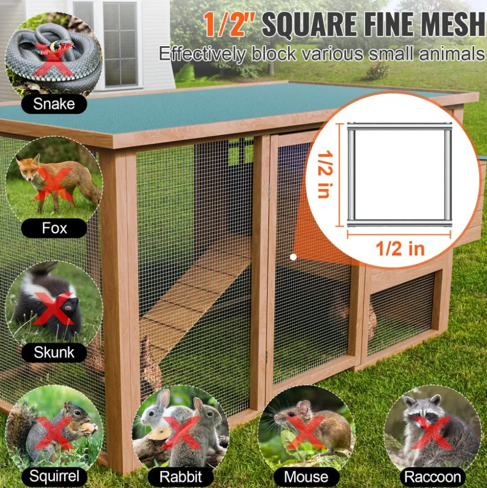 VEVOR Hardware Cloth, 1/4 inch 36in x 100 ft 23 Gauge, Hot Dipped Galvanized Wire Mesh Roll, Chicken Wire Fencing, Wire Mesh for Rabbit Cages, Garden, Small Rodents