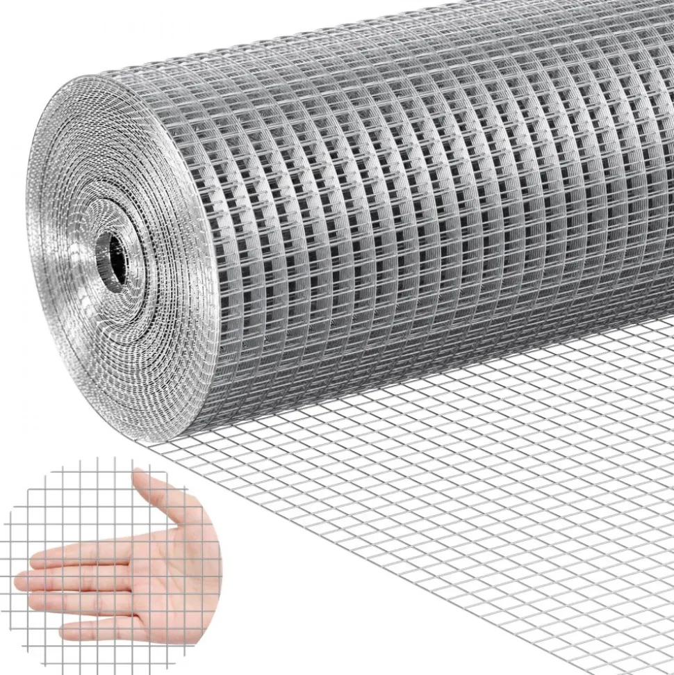VEVOR Hardware Cloth, 1/4 inch 36in x 100 ft 23 Gauge, Hot Dipped Galvanized Wire Mesh Roll, Chicken Wire Fencing, Wire Mesh for Rabbit Cages, Garden, Small Rodents