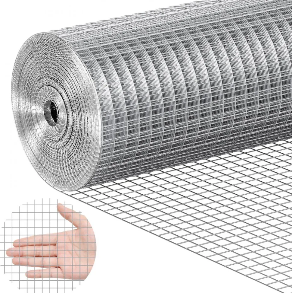 VEVOR Hardware Cloth, 1/2 inch 24in x 25 ft 19 Gauge, Hot Dipped Galvanized Wire Mesh Roll, Chicken Wire Fencing, Wire Mesh for Rabbit Cages, Garden, Small Rodents