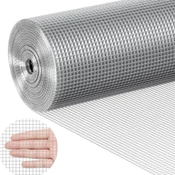 VEVOR Hardware Cloth, 1/4 inch 36in x 50 ft 23 Gauge, Hot Dipped Galvanized Wire Mesh Roll, Chicken Wire Fencing, Wire Mesh for Rabbit Cages, Garden, Small Rodents